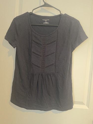 Haut Sans Manches Talbots Petites - Col Double Boutonné - Taille 6P - 100% Coton - Navy
