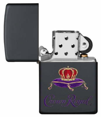 Zippo Windproof Crown Royal Whiskey Lighter, Black Matte, 49754