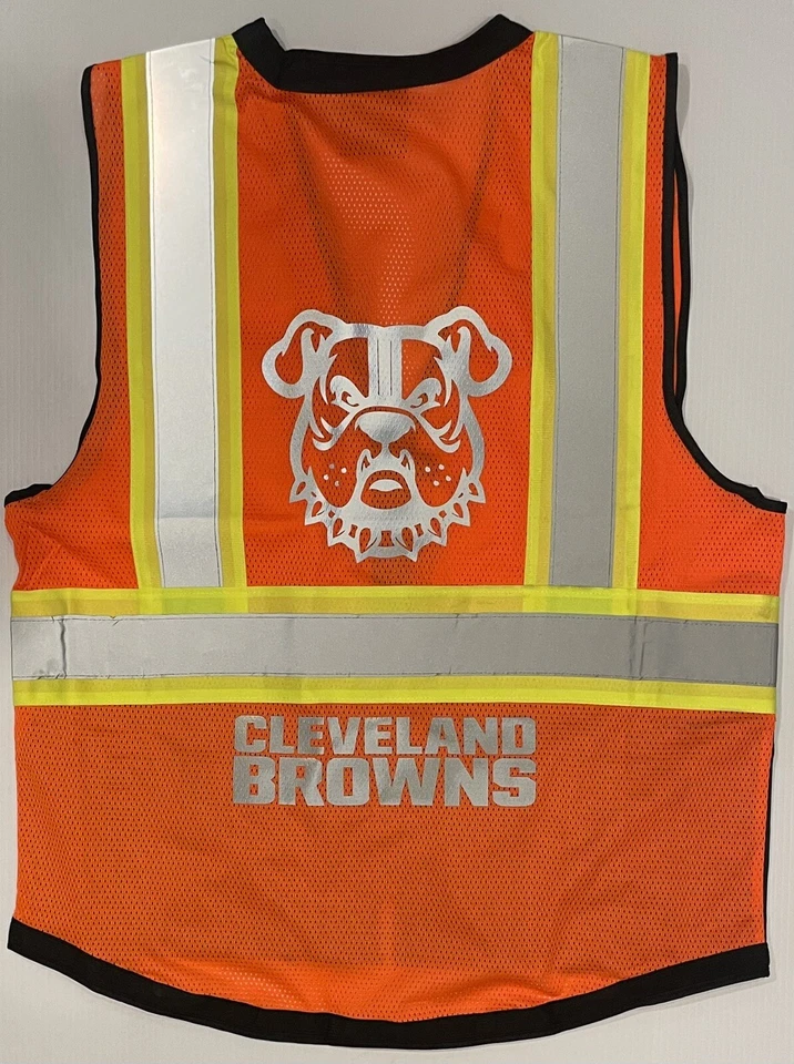 CLEVELAND BROWNS ORANGE & BLACK REFLECTIVE SAFETY VEST - Image 3 of 3