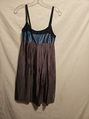 BCBG MAXAZRIA Pleated Colorblock Metallic Sheen Sleeveless