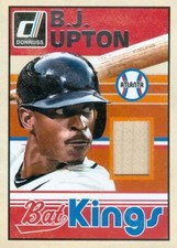 B.J. Upton player used bat patch baseball card 2014 Panini Donruss Bat Kings #26