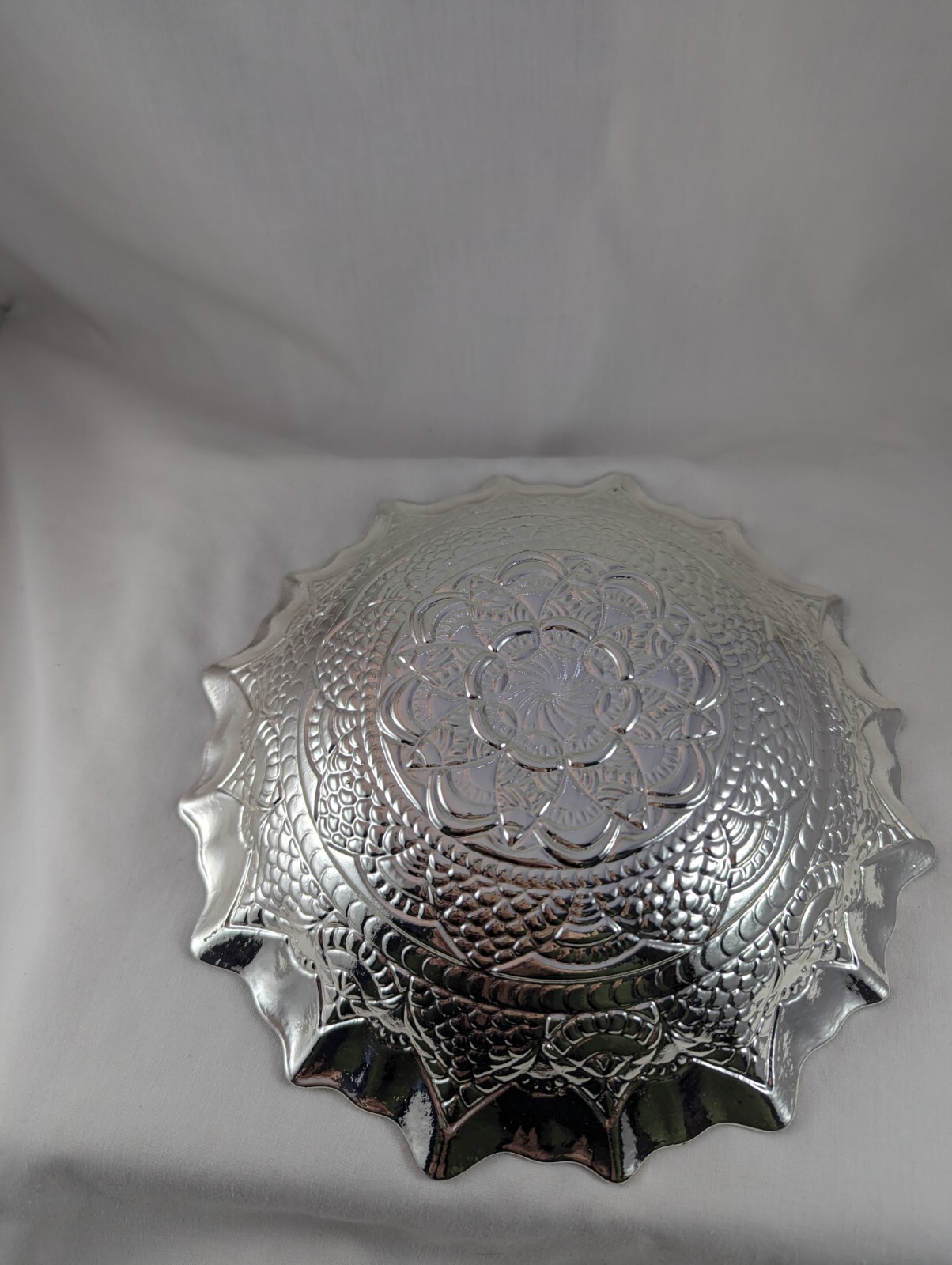 Efe Glass Turkish Handmade Decorative 100 Genuine Silver Plate Bowl