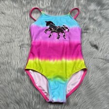 Cat Jack Girls M 7/8 Unicorn Sequin One Piece Swimsuit