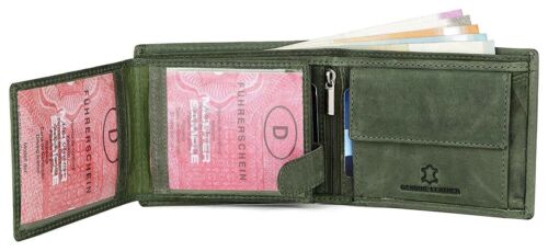 NEW Green Hunter Leather Men's Wallet Bifold RFID Blocking Premium Quality - Picture 6 of 8