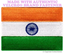 INDIA NATIONAL FLAG PATCH INDIAN EMBLEM EMBROIDERED w/ VELCRO® Brand Fastener