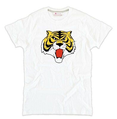 T-shirt Tiger Man bianca Maschera Manga Bianca Cotone Tigerman manga Uomo Tigre