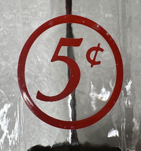 Coca Cola Soda Pop 5 Cent Glass Chrome Pull Up 11" Straw Dispenser Holder - Picture 5 of 5