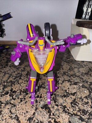 Transformers Armada 2002 Super-Con Sideways Bike Purple Yellow Parts