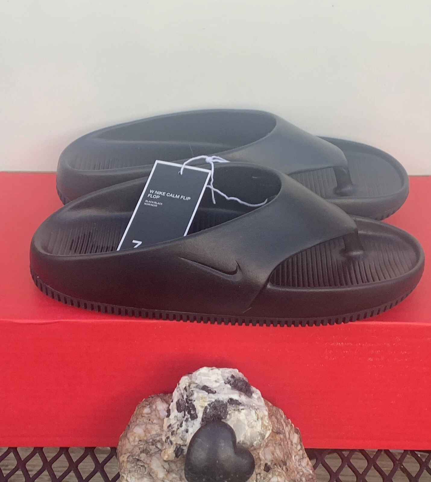 SANDALI INFRADITO NIKE CALM NUOVI CON ETICHETTE DONNA US 7 UOMO US 5.5 TRIPLE BLACK