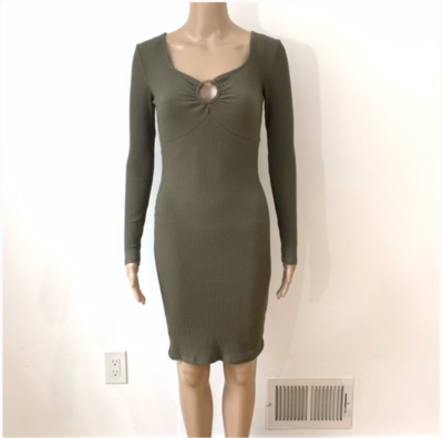 New Womens Almost Famous Sleeveless Racerback Rib Dress Green Medium Large  | eBay