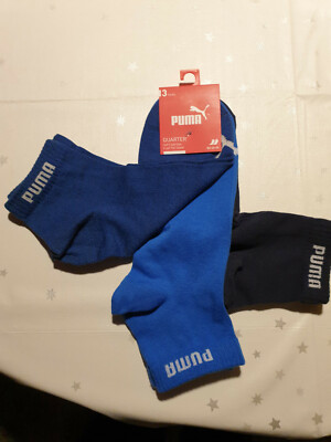 PUMA 3 Paar Pack Quartersocken Statement Edition Herren Navigate P Gr. 44-46 OVP