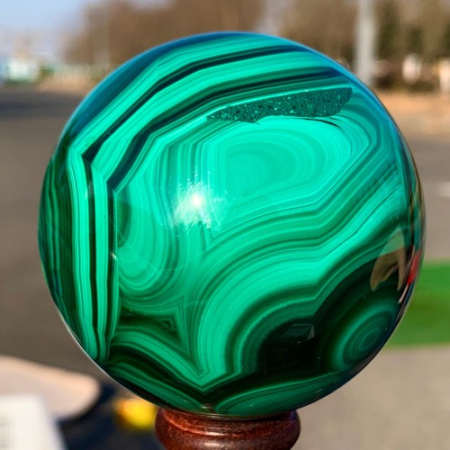 465GRare Natural Malachite quartz hand Carved ball Crystal Healing - 第 16/24 張圖片