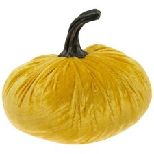 HARVEST YELLOW VELVET PUMPKIN 7" H Set of 2