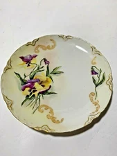 Antique H&C L France Haviland & Co. Limoges Floral  Gold edged Hand Painted 1897