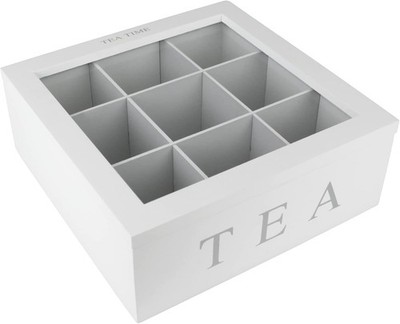Koopman Teebox 9 Fächer Tea Time Teekiste Tee Dose Kiste Teekasten Teedose 