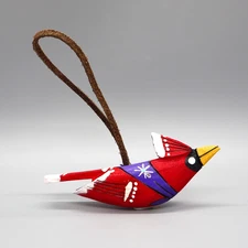 NAVAJO FOLK ART-RED CARDINAL ORNAMENT by MONTY BEGAYE-NATIVE AMERICAN