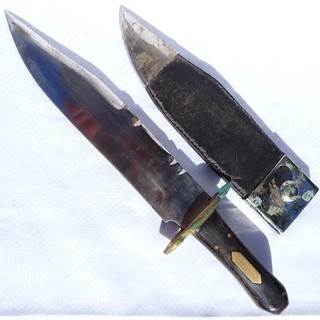 Antique Bowie Knife & Scabbard BIG 14 ¼” Long! HEAVY
