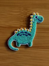 Dinosaur Cute Cartoon Style Embroidered Iron On Patch Green Blue Yellow Navy