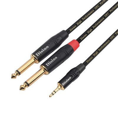 1/8 Inch TRS Stereo to Dual 1/4 inch TS Mono YSplitter Cable 3.5mm Aux Mini J...