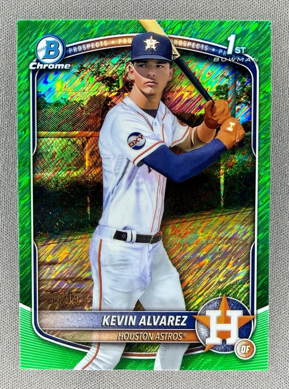 2025 Bowman Chrome CPA-KA Kevin Alvarez 1st Bowman GREEN SHIMMER REFRACTOR 70/99