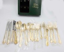 Oneida Golden Natchez 20 Piece Flatware Service For 4 Gold Rogers Kenwood w Box