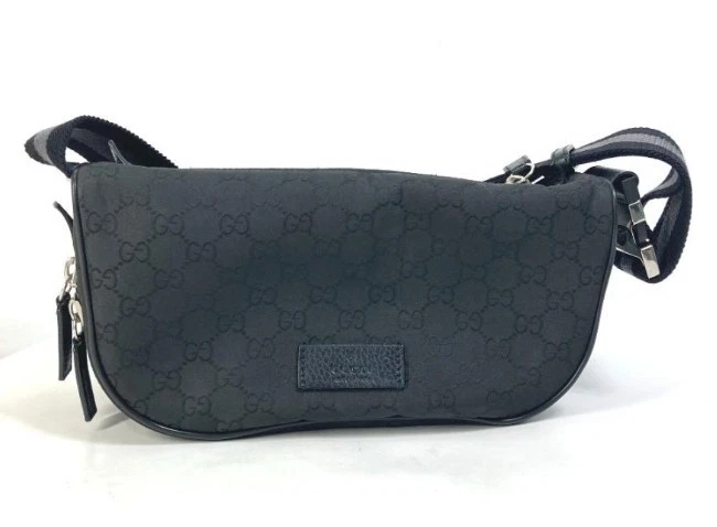 GUCCI 449182 Sac Ceinture Sac Bandoulière Sac Bandoulière GG Taille Sac Noir Homme L26cm