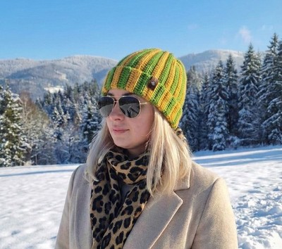Beanie Color Splash. Wende Mütze. Ein Unikat. Neu.