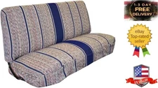 Universal Baja Saddle Blanket Seat Cover - Blue Full Size Bench for Trucks & SUV