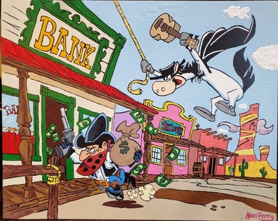 Quick Draw McGraw as El Kabong  16''×20'' Original Acrylic Painting
