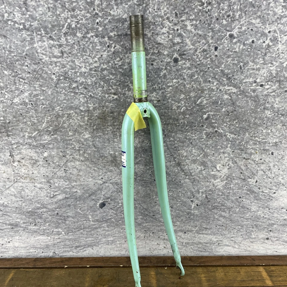 Vintage Bianchi Dedacciai Celeste Road Bike Fork 1 Inch Threaded Steel Italy - Image 4 of 4