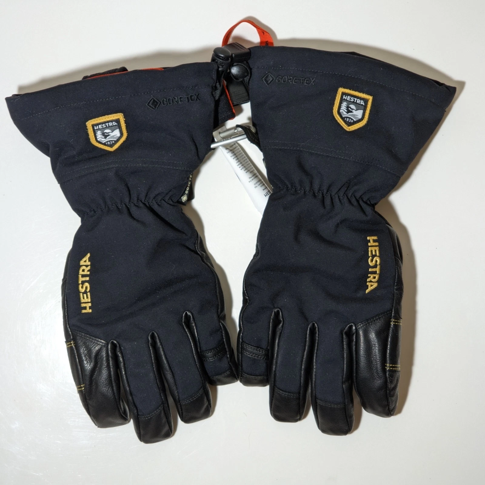 Hestra Army Leather Gore-Tex Snow Ski Glove Black Size 9 Large - Excellent