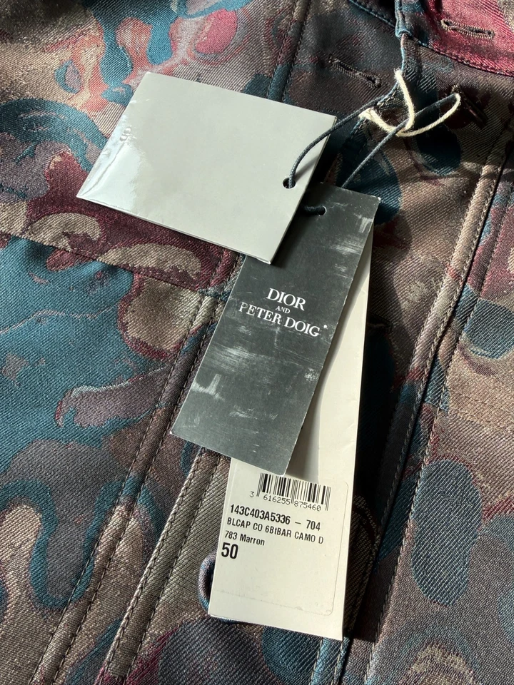 Dior x Peter Doig FW 2021 Runway Technical Jacquard Hooded Anorak Size 50 w/Tags - Image 4 of 4