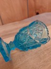 JOHN E KEMPLE ICE AQUA BLUE FOOTED TOOTHPICK HOLDER — photo 3