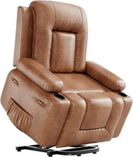 Power Lift Recliner Adjustable Chair, Heat Massage for Elderly USB Cup Holders