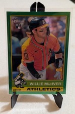2025 Topps Heritage High Number SP 533 Willie MacIver RC Green Parallel /99 A's