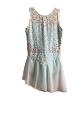 Icings Decorated Blush with Aqua Lace Ice Skating Dress AXS NWT
