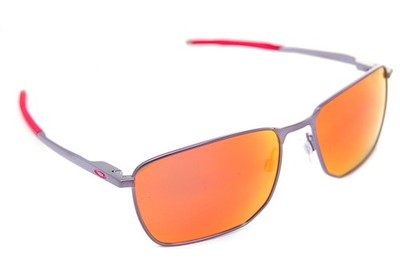 Oakley Ejector 4142-02 58 mm quadratische Sonnenbrille für Herren MATT GUNMETAL PRIZM RUBY Draht