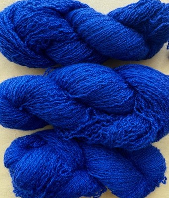 Pure cashmere yarn, used condition, lace  weight, royal blue ,  280 yards
