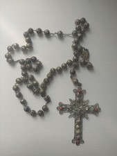 Crocifisso in filigrana d'argento 800, 140gr bellissima lavorazione con coralli.