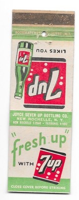 Matchbook Cover Fresh Up with 7up Joyce Bottling New Rochelle NY