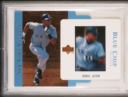 1997 Upper Deck Blue Chip Prospects /500 Foil Die-Cut #BC2 Derek Jeter SSP PSA 8 view 4