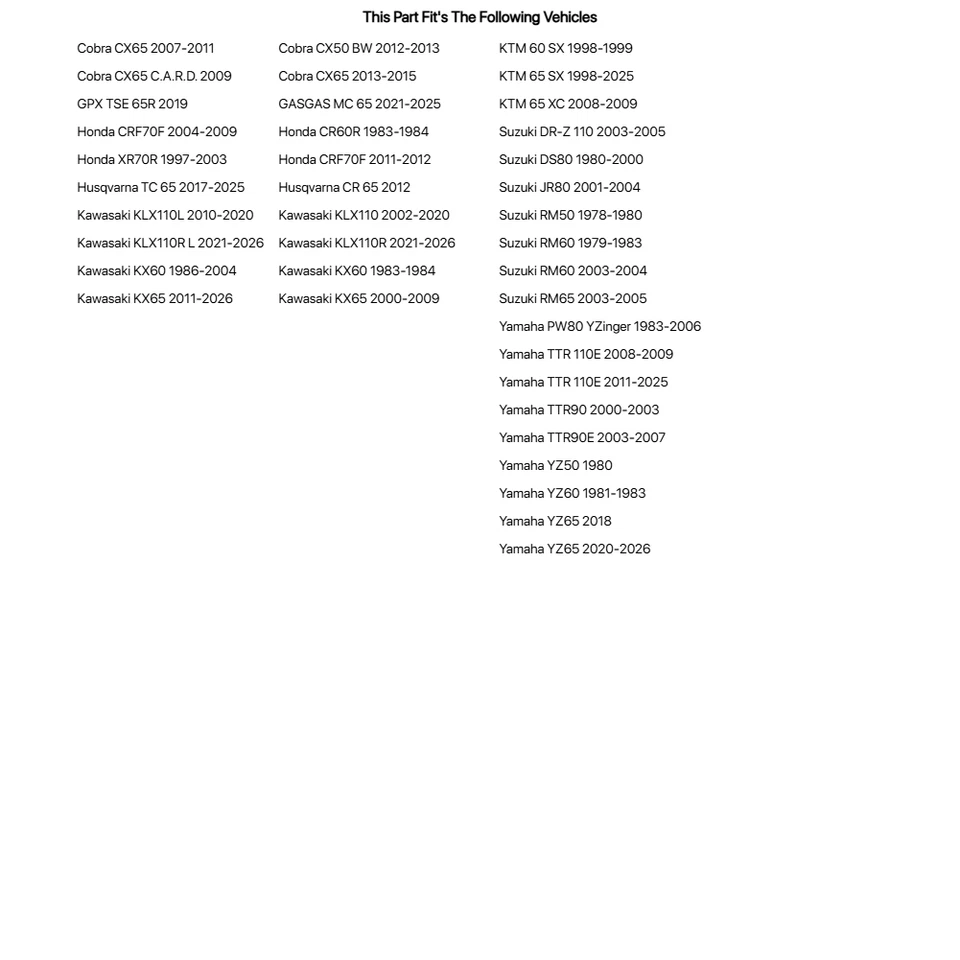 Tubo de motocicleta Tusk Severe Duty 3 mm 60/100x14 para Suzuki RM65 2003-2005 Foto 4 de 4