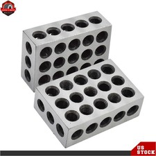 1-2-3 Blocks 23 Holes .0002" Machinist 123 Jig 1 Matched Pair High Precision US