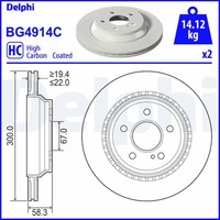 2X Delphi BG4914C Bremsscheibe FüR MERCEDES-BENZ