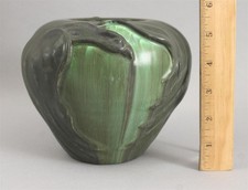LAURA KLEIN Raven Bird EPHRAIM Matte Drip Glaze Arts & Crafts Art Pottery Vase