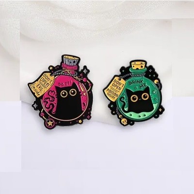 Funny Cats 2x Pin Anstecknadel Fun Katze