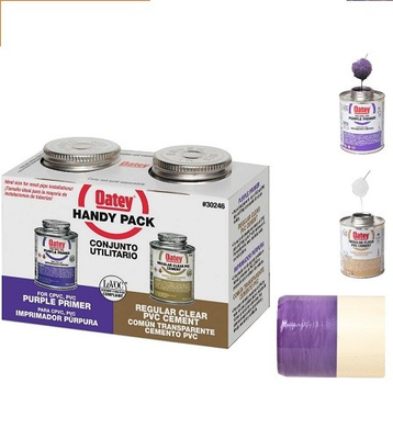 #ad 4 Oz All Purpose PVC Cement amp; NSF Purple Primer Handy Pack For Plumbing Repairs $15.92
