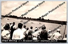 Motorboat Racing on Mission Lake HORTON Kansas RPPC Brown County Photo ~1940s