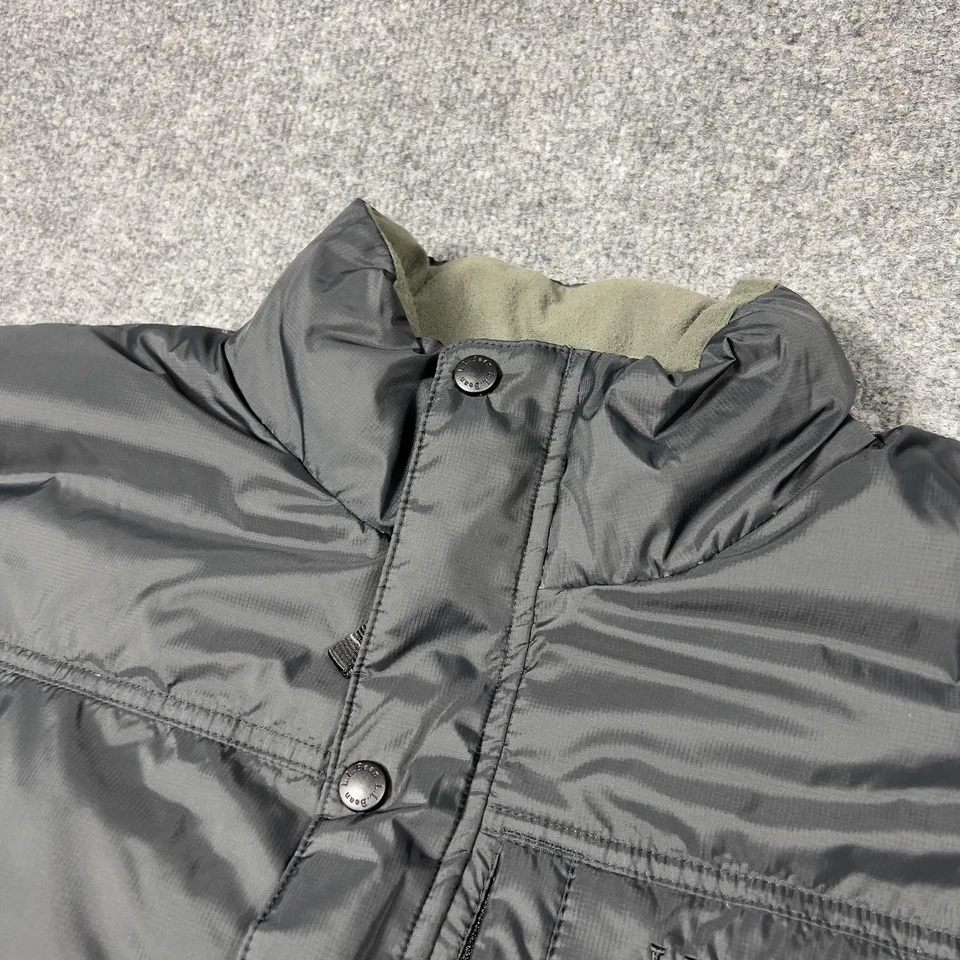 Куртка мужская L.L.Bean большая серая гусиный пуховик флисовая с подкладкой карманы на молнии теплая - Изображение 2 из 4