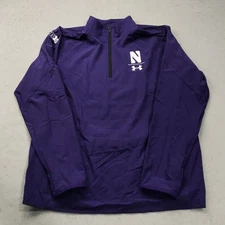 Northwestern Wildcats Jacket Mens Large Purple Under Armour TEAM ISSUED NCAA